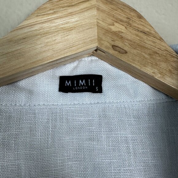 Mimii London Women's Shirt Dress Linen Synched Hem Mini White Small - Picture 2 of 4